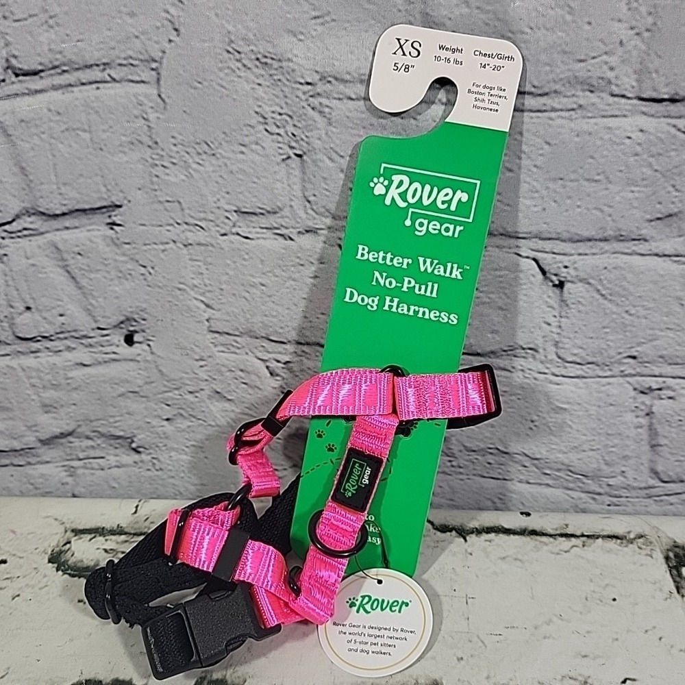 Rover Gear Better Walk No-Pull‎ Dog Harness Size XS Hot Pink 10-16Lbs New